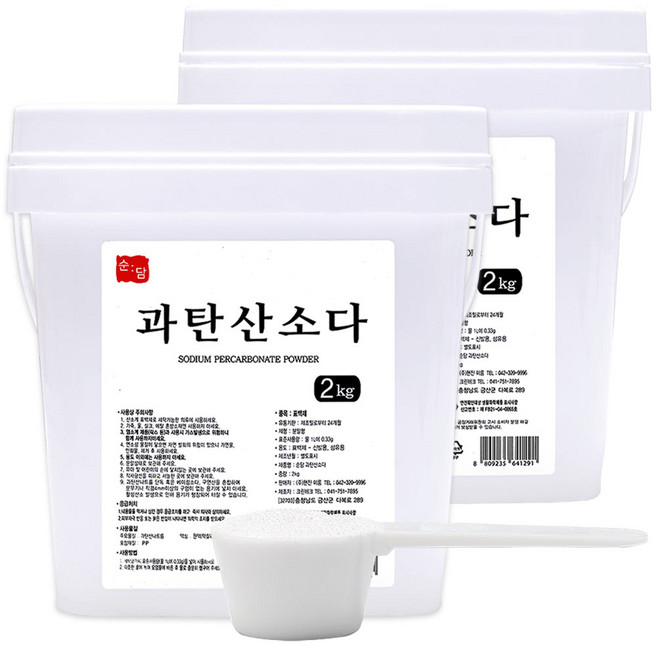 순담 과탄산소다 2kg+2kg 총 4kg 산소계표백제 표백제 세정제 세제 스푼, 2kg
