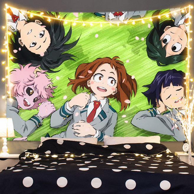 패브릭포스터 나의 히어로 아카데미아 무늬 방꾸미기 인테리어소품 벽장식 커튼 침실 장식 그림 33종 인테리어 촬영 소품 집들이 대형 가리개커튼, YXXY-26