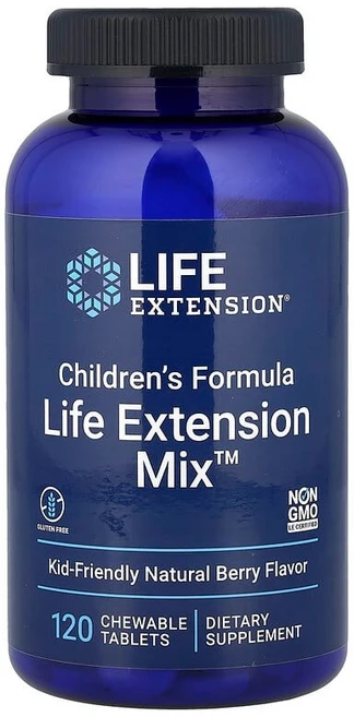 Life Extension 어린이용 포뮬라 Extension Mix™ 천연 베리 맛 츄어블 정 120정 (라이프 익스텐션), 1개 - 쿠팡