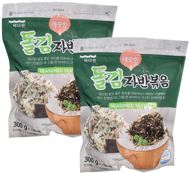 바다원 깨끗한 돌김자반 볶음, 2개