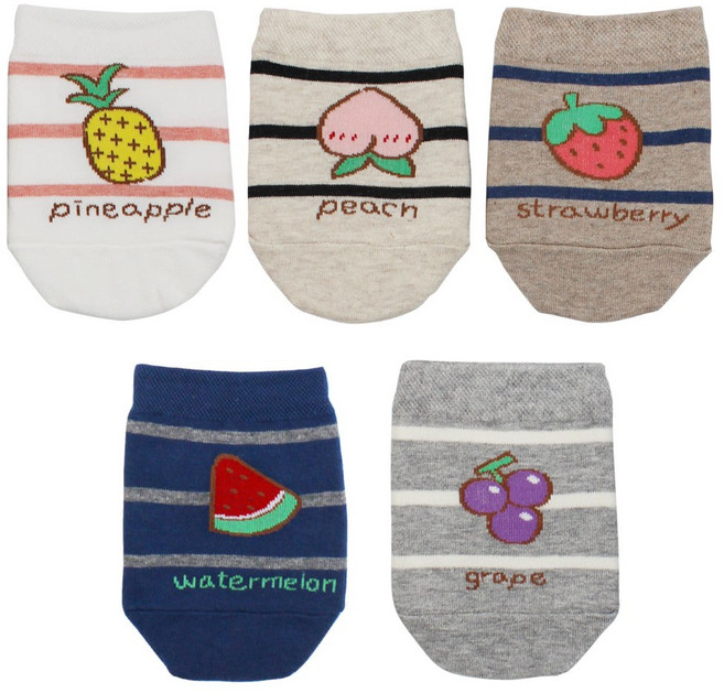 둥짱양말 후르츠 뮬 블로퍼 덧신 양말5켤레 세트