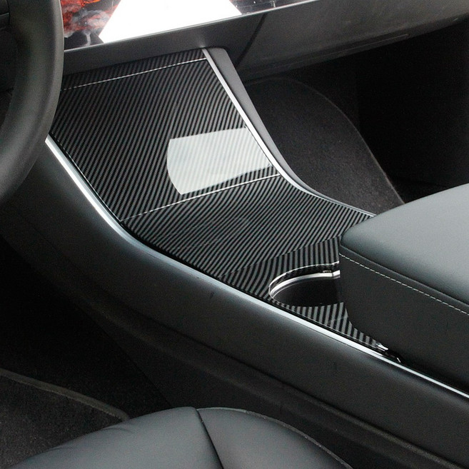 테슬라 모델3 Y 센터 컵홀더 콘솔 패널 카본 몰딩 호환 용품, 모델삼 Y (이십일년이후)
