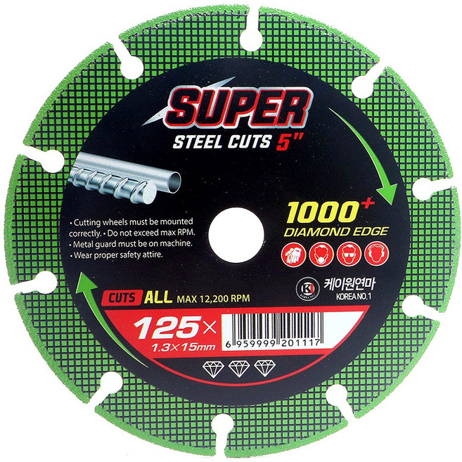 다이아몬드 만능날 5인치 125mm 멀티쏘 멀티 만능 슈퍼 커터 다용도 컷타 그라인더날 절단석 절단날 나무 금속 목공 철공 철근 알루미늄 타일 플라스틱 팁쏘 판넬 팁쑈, 1개