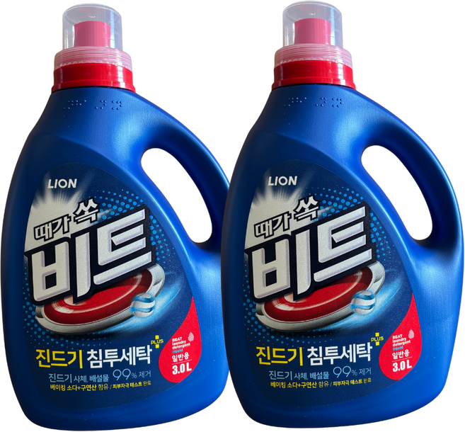 비트 진드기 침투세탁 일반용 액상세제 본품, 3L, 2개