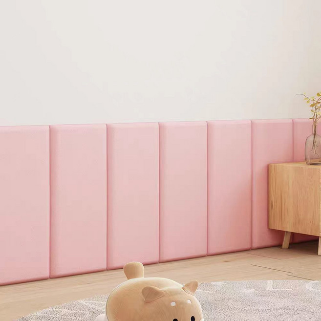 Fowod 충돌 방지 벽쿠션 푹신한 고탄성 스티커식 보호대 패드, 3개, 분홍색