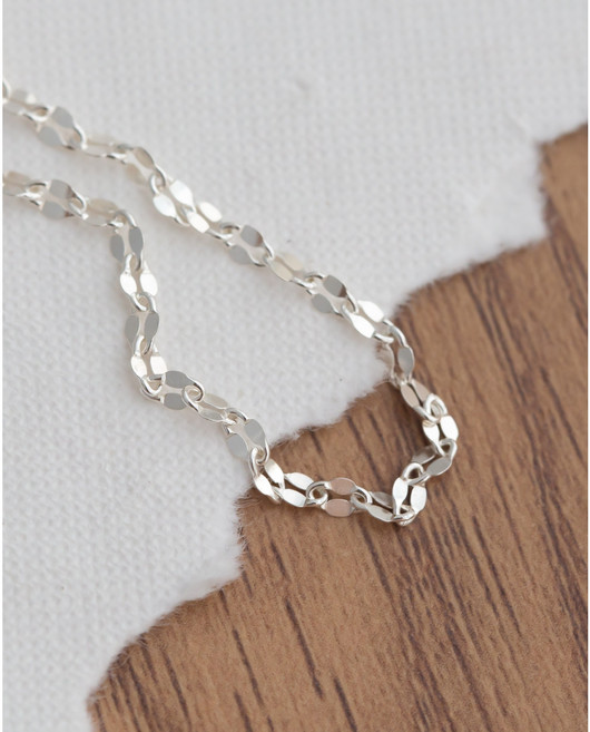 실버925 베이직 라운드 플랫칩 체인 레이어드 초커 목걸이줄 11