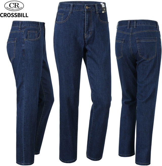 크로스빌 봄 가을 남자 스판 청바지 일자바지 데님팬츠 중년 남성 청바지