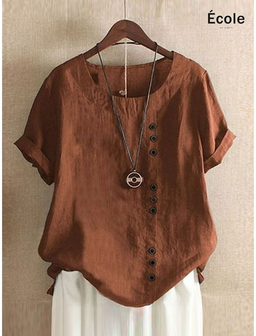 에꼴드파리 르엘 버튼 티셔츠 F45WTB002Z