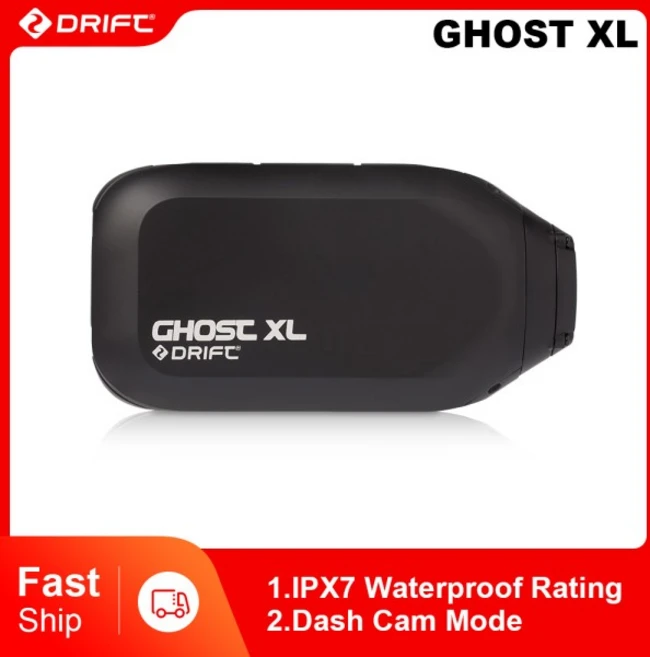 Drift Innovation Ghost XL 액션 카메라 1080 풀 HD 비디오 회전 렌즈 및 대시 캠 모드 IPX7 방수, 1개 - 쿠팡