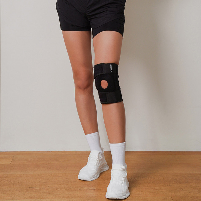 썸피트 충격흡수 스프링 무릎보호대, 블랙 R (오른쪽), 1개