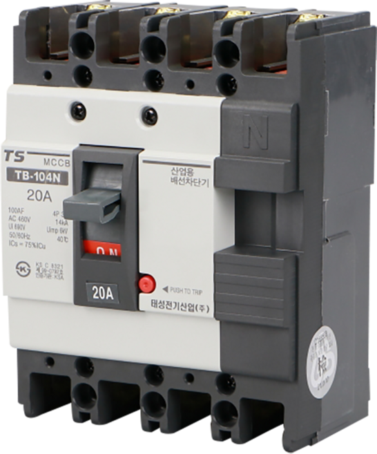 태성 산업용 분전반용 배선차단기 TB-104N 100AF 14KA 20A 3상4선식