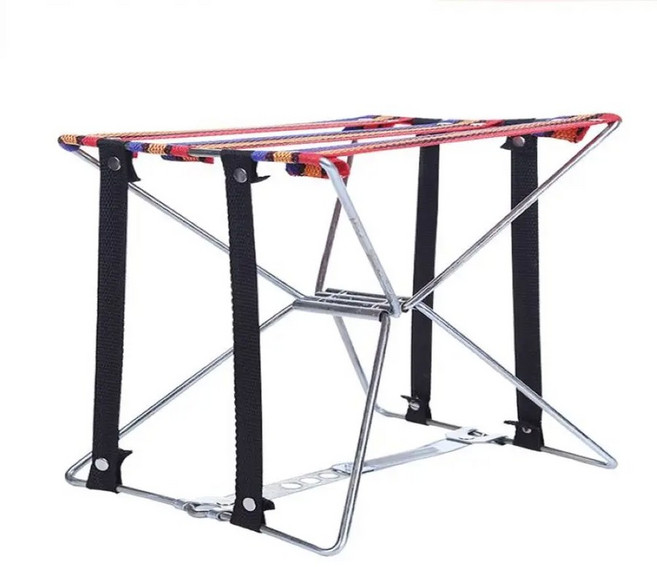 DS D2 스테인레스 야외 스틸 낚시 스툴 의자 심플 강한 휴대용 가정용 군사 금속 나무 접이식 산업, fold 1pcs, 1개