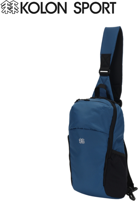 [매장발송] 코오롱스포츠 남여공용 등산가방 크로스백 슬링백 트레킹 운동 여행 등산 산책 둘레길 간절기 가방, 네이비 블루(파랑)
