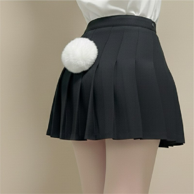 오드아이 토끼 꼬리 소품 퍼 브로치 옷핀 코스프레 코스튬