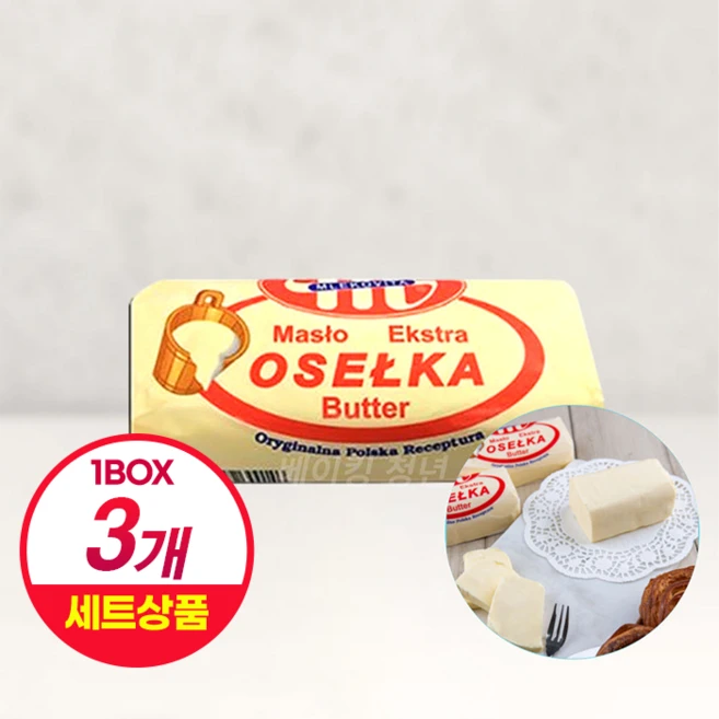 오셀카 무염버터, 3개, 500g - 쿠팡