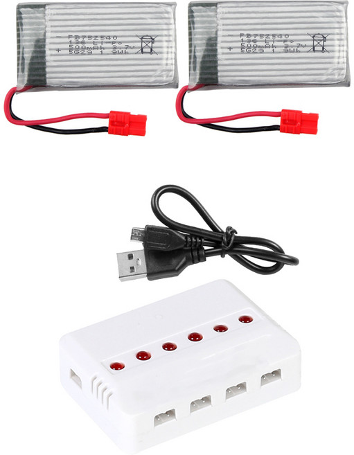 SYMA X5HW X5HC 드론부품 드론배터리, 30. (X5HW) 500mah2개+6in1충전, 1개
