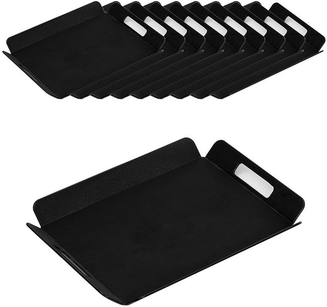 진성울트라 논슬립 손잡이 쟁반 트레이, 검정-10개세트, 10개