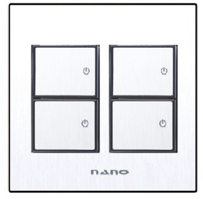 나노 아트2 블랙 4구 스위치, 1개