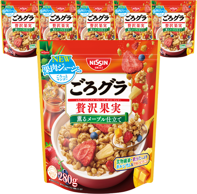 닛신 고로구라 호화 과일 향기로운 메이플 맛, 280g, 6개