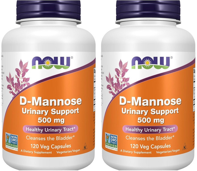 NOW Foods D-甘露糖素食膠囊 500mg, 120顆, 2罐