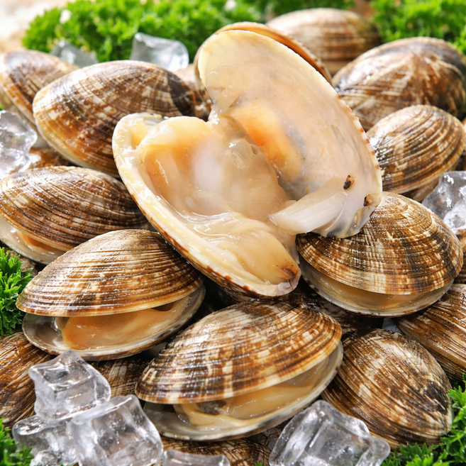 [최상급원물] 남해안 당일조업 세척 활 바지락, 1박스, 3kg