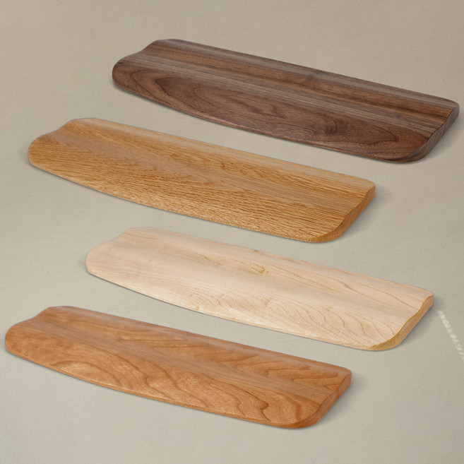 손목이 편안한 두마루 키보드 손목 받침대 원목 팜레스트 -라운드형/폭125mm, 1개, 월넛/360mm