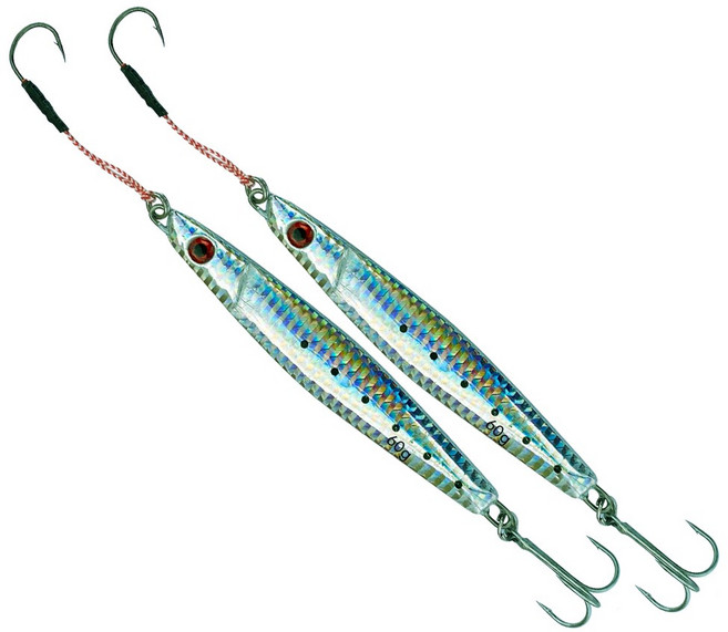 씨케이 메탈 지그 실버 세트, 혼합색상, 60g, 2개