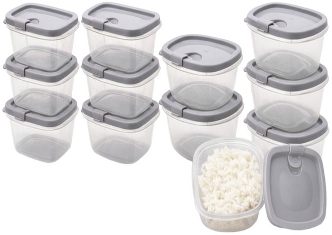 엘누아 국내산 냉동밥 반찬 전자레인지용 밀폐용기 12개 환경호르몬불검출 350/450/500/600ml 3개씩, 350/450/500/600, 1세트