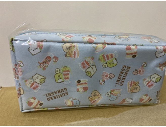 SUMIKKO GURASHI 角落小夥伴 新版四方筆袋 藍色, 1個, 新版四方筆袋E-藍色