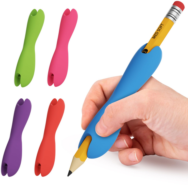 루이 인체공학적 필기 보조기 올바른 손가락 위치 유도로 올바른 잡기 습관 형성, 5개, 혼색