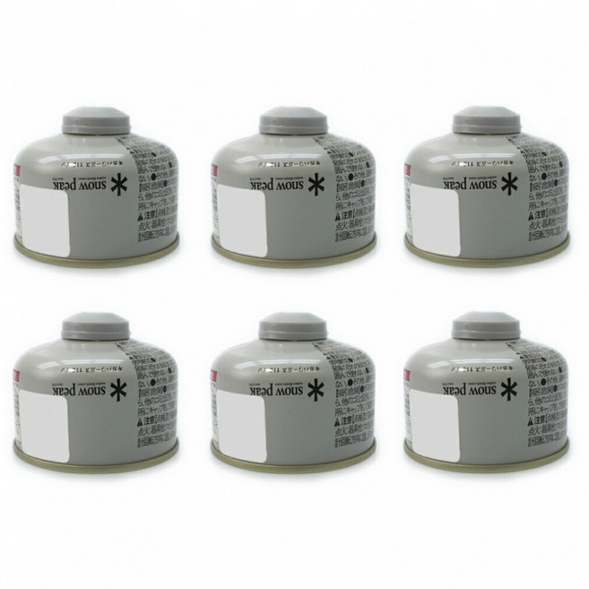 스노우피크 기가 파워 가스 110 이소 6 개 세트 GP-110SR 캠프 연료 캔 282406, -, 選択してください