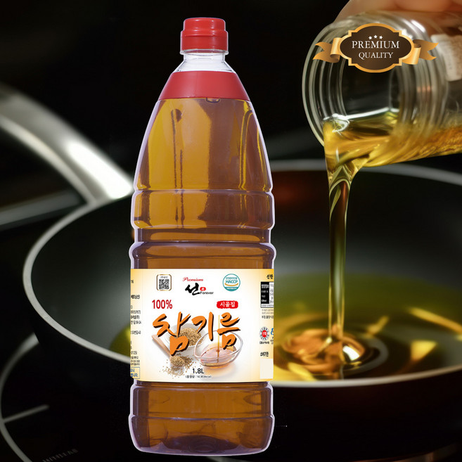 프리미엄 시골집 참기름 1.8L 가정용 업소용 식당용 통깨, 1개