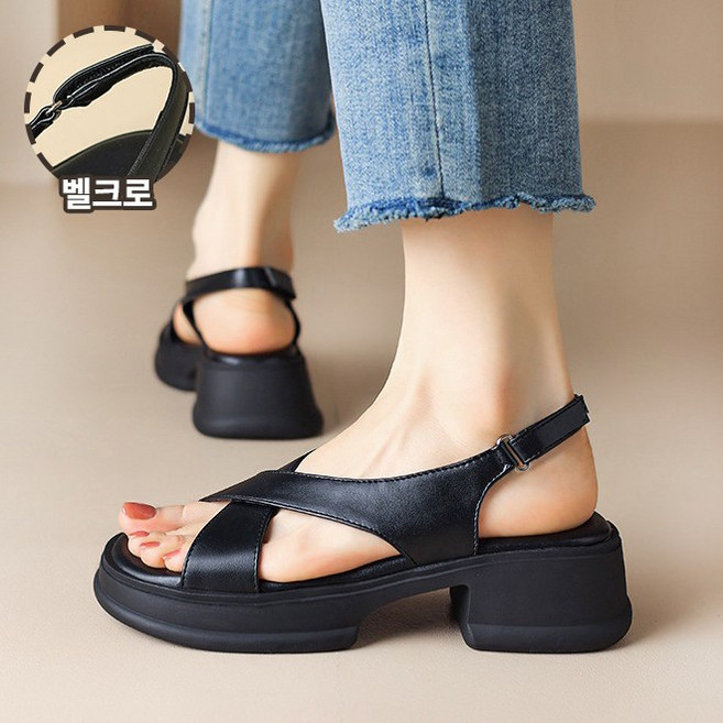 Modern Fashion 여성 발편한 스트랩 샌들 베이직 웨지힐 F43