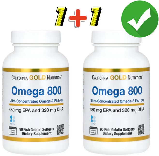 캘리포니아 골드 뉴트리션 오메가800 1000mg 30정 2팩 California Gold Nutrition Omega 800 1000mg 30 Softgels, 180정, 1개 - 쿠팡