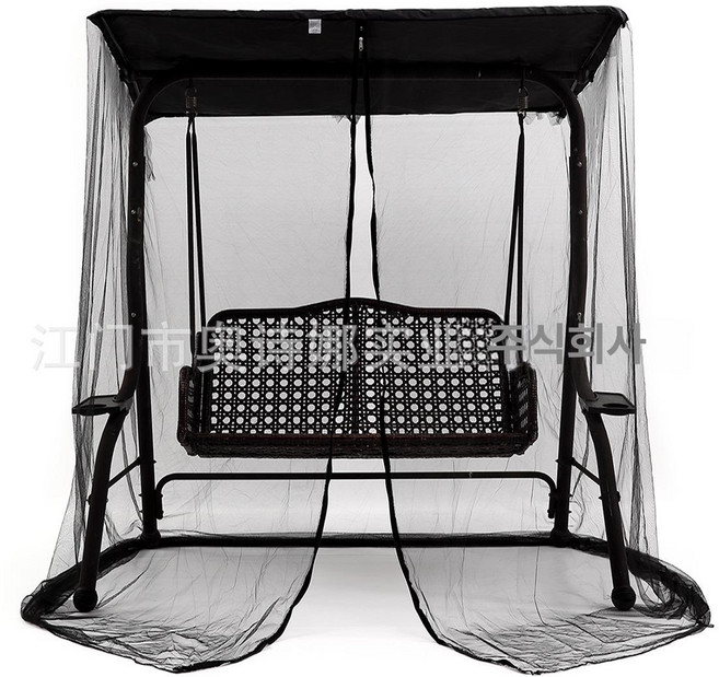 야외 그네 의자 마당 정원 그네 의자 야외 테라스 라탄 그네 흔들의자 3인용 해먹, 텐트 그네 카키