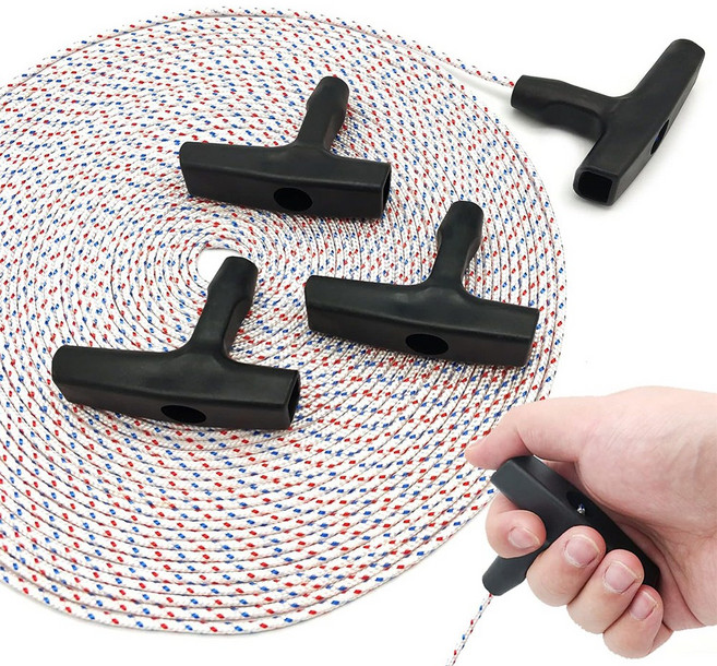 예초기 시동 스타트 손잡이(3건)시동끈 로(15m) 로프 시동끈 핸들 줄 체인 예초기 엔진 시동 핸들 끈 예초기 엔진 시동 스타터 부품 잔디 벌초 잡초 제거, 1개