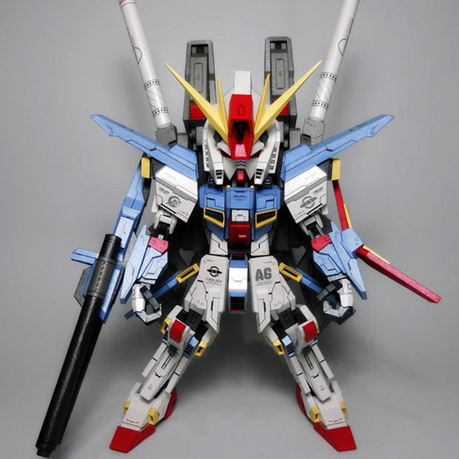 비브랜드 SD ZZ 더블 제타 건담 20cm 종이 접기 공예 만들기 DIY 키트 페이퍼 토이 크래프트, 건담 (인쇄), 1개