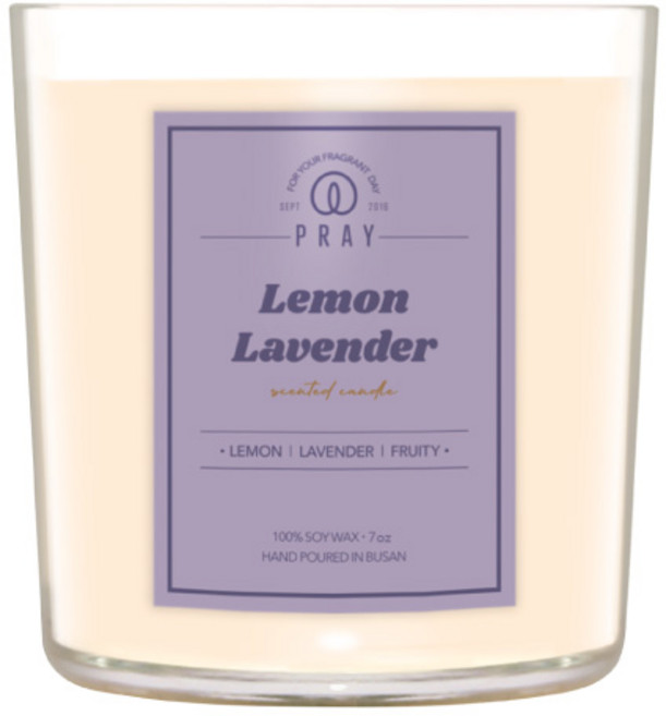 프레이 라이트 소이캔들 미듐자 198g, 1개, 03 레몬라벤더