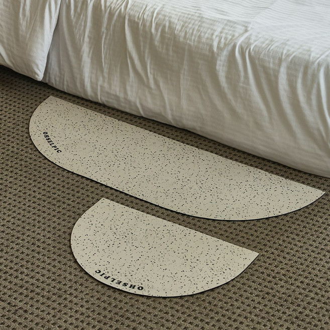 오셀픽 2종세트 오브제 반원형 빨아쓰는 규조토 발매트, 1세트, 크림