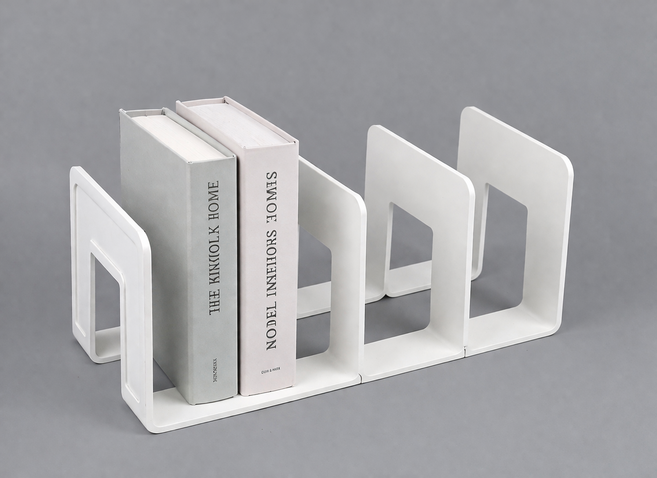 라희온 책꽂이 칸막이 북엔드 이동식, 화이트