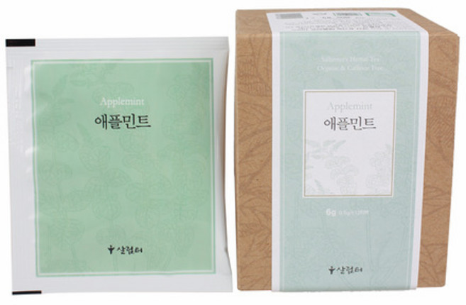 유기농 애플민트 허브티백 친환경삼각필터, 1박스, 12개입