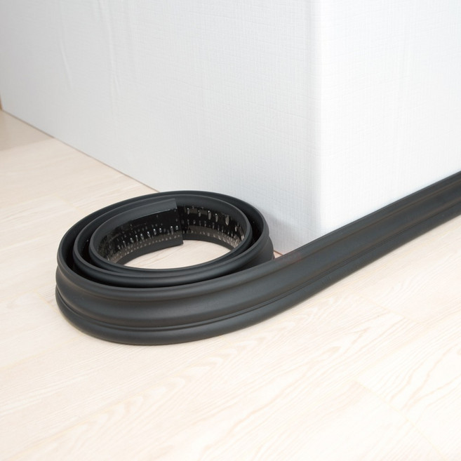 HD현대시트 쿠션 몰딩 굽도리 평몰딩 웨인스코팅 연질 경량 접착식 잘라쓰는 몰딩테이프 5미터, 1세트, 리치블랙(FC-6483)