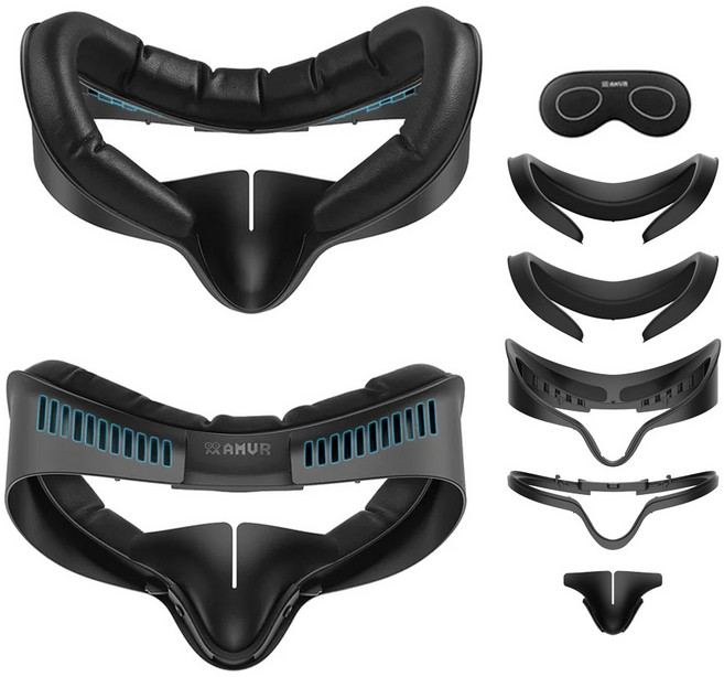 메타퀘스트3S 안면폼 AMVR 가죽환기커버 빛샘방지 악세사리, 스탠다드버전, 1개, AMVR 메타3S 안면폼