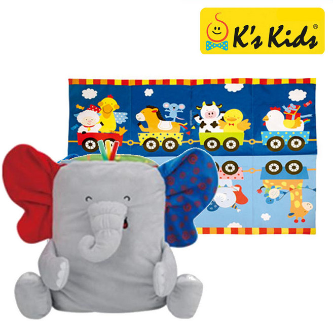 케이스키즈 코끼리 놀이매트 헝겊책 KA10754, 1개