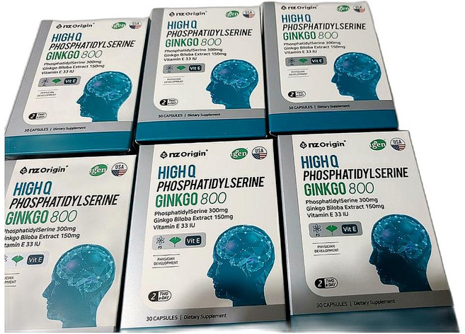 캡슐 건강식품 800 징코 엔젯오리진 하이큐 포스파티딜세린 6박스 기억력 인지력 영양제 30캡슐 6개, 180정, 1개