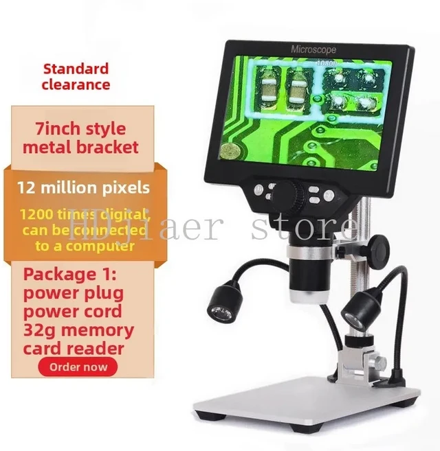 2400만 전자현미경 고화질 7인치 디지털 돋보기 회로 기판 납땜 수리, 15 Type F