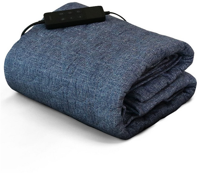 보국전자 에어셀 인체감지 카모플라쥬 데님 1974 전기요 BKB-9511DN, 블루, 더블(135 x 180 cm)
