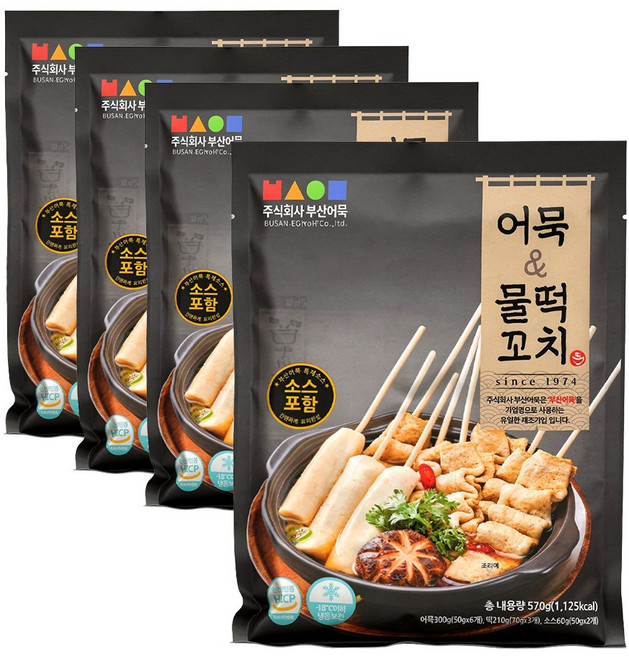 부산어묵 꼬치어묵 & 물떡 소스포함, 4개, 570g