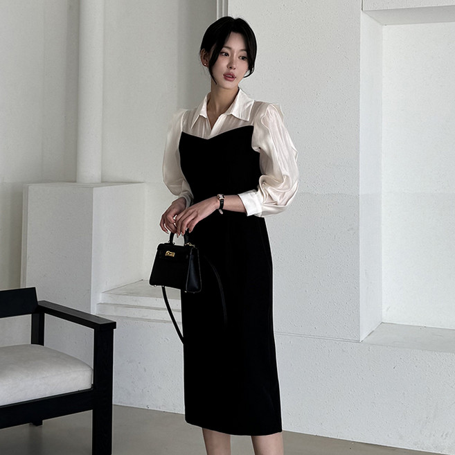 [55-77]블랑 레이어드 하객 원피스_M2501OP004A