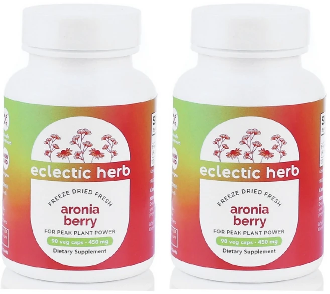 에클렉틱인스티튜트 로우 프레시 동결 건조 아로니아 450mg Non-GMO 베지 캡 비건, 2개, 90정 - 쿠팡